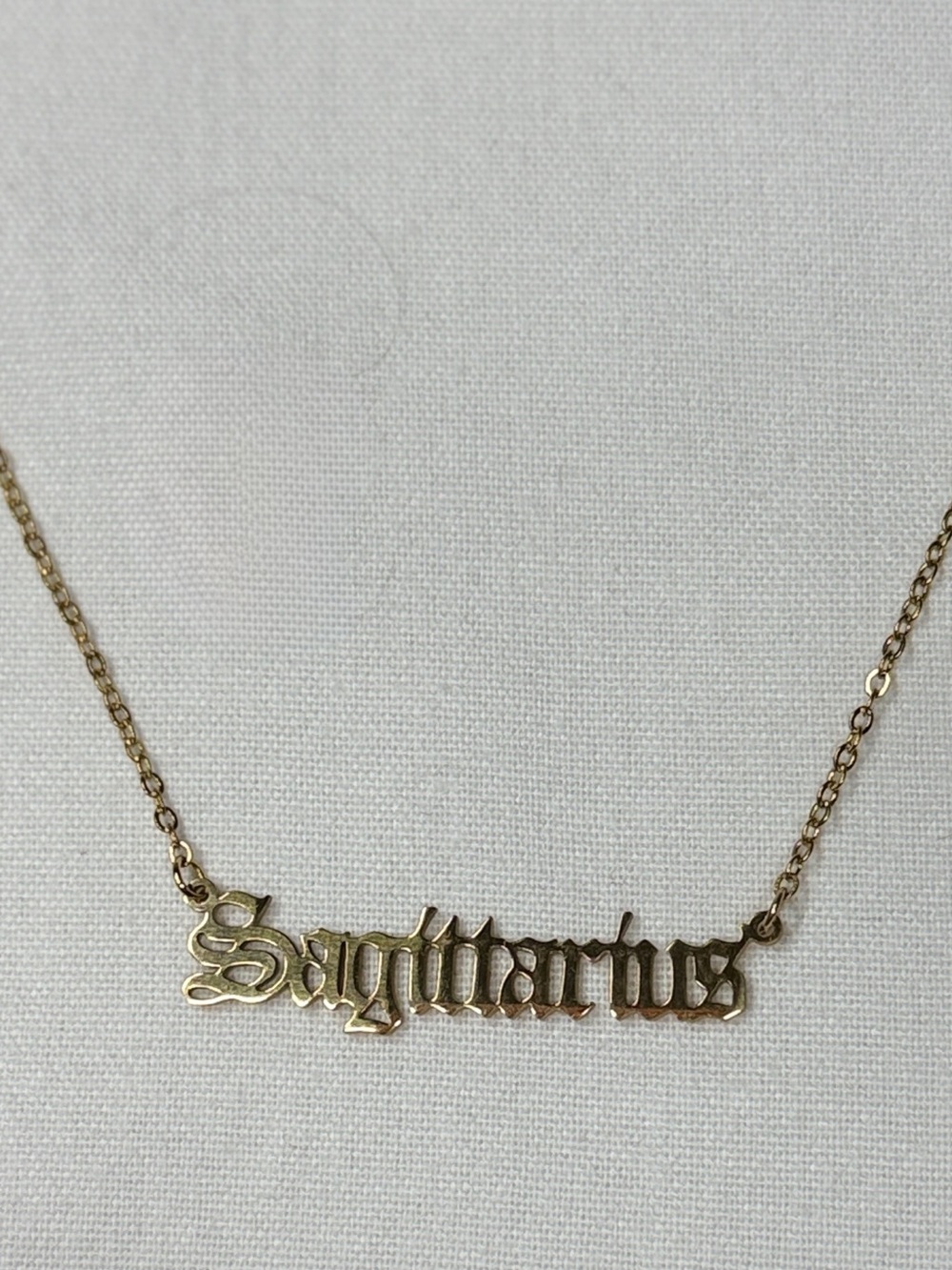 Gold Sagittarius Nameplate Necklace - Women's Zodiac Jewelry - Picture 7 of 8